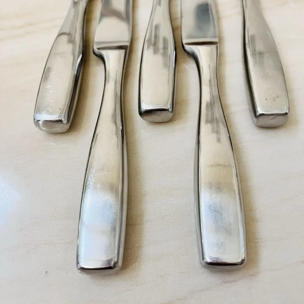 5pc YAMAZAKI Belgrove Dinner Knife 9 1/4” Stainless Glossy New French Hollow